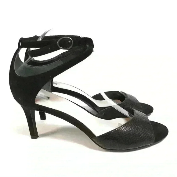NEW Alfani Womens 9.5 Galeah Heels Black Peep Toe - Picture 1 of 9